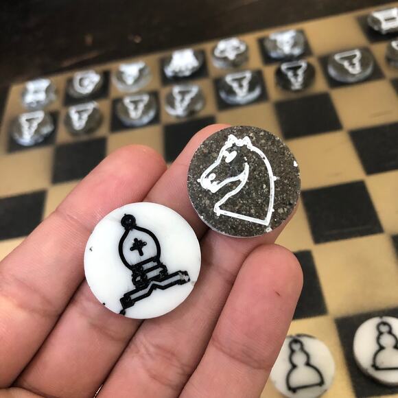 Painted Chess Set - Gold & Black - Picture 4 of 8